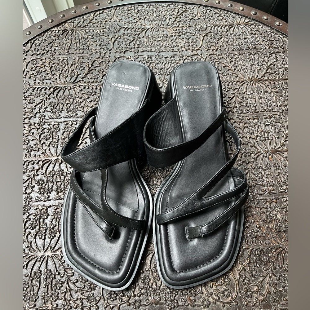 NEW VAGABOND INES STRAPPY SANDALS IN BLACK LEATHER 40 10 - Picture 6 of 9